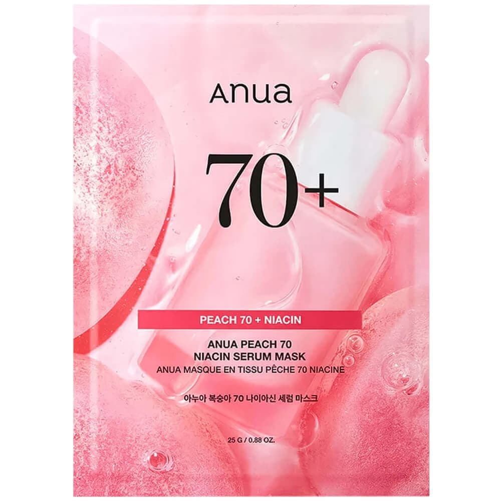 Anua Peach 70% Niacin Serum Mask маска с персиком для сияния кожи 25g